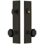 Grandeur Carre Solid Brass Rose Tall Plate Single Cylinder Keyed Entry Door Knob Set with Lyon Knob and 2-3/4" Backset Timeless Bronze