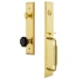 Grandeur Fifth Avenue Solid Brass Rose Dummy Full Plate 'C' Grip Handleset with Lyon Black Crystal Lifetime Brass