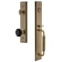 Grandeur Fifth Avenue Solid Brass Rose Dummy Full Plate 'C' Grip Handleset with Lyon Black Crystal Vintage Brass