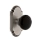 Grandeur Arc Solid Brass Rose Passage Door Knob Set with Coventry Knob and 2-3/4" Backset Antique Pewter