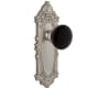 Grandeur Grande Victorian Solid Brass Rose Passage Door Knob Set with Coventry Knob and 2-3/4" Backset Satin Nickel