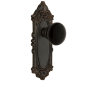 Grandeur Grande Victorian Solid Brass Rose Passage Door Knob Set with Coventry Knob and 2-3/4" Backset Timeless Bronze