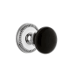 Grandeur Newport Solid Brass Rose Passage Door Knob Set with Coventry Knob and 2-3/8" Backset Bright Chrome