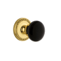 Grandeur Newport Solid Brass Rose Passage Door Knob Set with Coventry Knob and 2-3/8" Backset Polished Brass