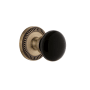 Grandeur Newport Solid Brass Rose Passage Door Knob Set with Coventry Knob and 2-3/8" Backset Vintage Brass
