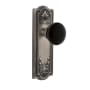 Grandeur Parthenon Solid Brass Rose Passage Door Knob Set with Coventry Knob and 2-3/8" Backset Antique Pewter