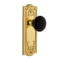 Grandeur Parthenon Solid Brass Rose Passage Door Knob Set with Coventry Knob and 2-3/8" Backset Lifetime Brass