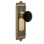 Grandeur Windsor Solid Brass Rose Passage Door Knob Set with Coventry Knob and 2-3/4" Backset Vintage Brass