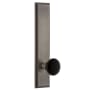 Grandeur Carre Solid Brass Tall Plate Passage Door Knob Set with Coventry Knob and 2-3/4" Backset Antique Pewter