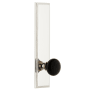 Grandeur Carre Solid Brass Tall Plate Passage Door Knob Set with Coventry Knob and 2-3/4" Backset Polished Nickel
