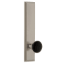 Grandeur Carre Solid Brass Tall Plate Passage Door Knob Set with Coventry Knob and 2-3/4" Backset Satin Nickel