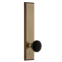 Grandeur Carre Solid Brass Tall Plate Passage Door Knob Set with Coventry Knob and 2-3/4" Backset Vintage Brass