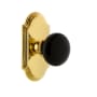 Grandeur Arc Solid Brass Rose Single Dummy Door Knob with Coventry Knob Polished Brass