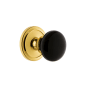 Grandeur Circulaire Solid Brass Rose Dummy Door Knob Set with Coventry Knob Polished Brass