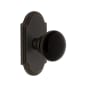 Grandeur Arc Solid Brass Rose Privacy Door Knob Set with Coventry Knob and 2-3/8" Backset Timeless Bronze