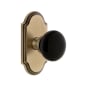 Grandeur Arc Solid Brass Rose Privacy Door Knob Set with Coventry Knob and 2-3/8" Backset Vintage Brass