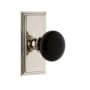 Grandeur Carre Solid Brass Rose Privacy Door Knob Set with Coventry Knob and 2-3/8" Backset Polished Nickel