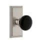 Grandeur Carre Solid Brass Rose Privacy Door Knob Set with Coventry Knob and 2-3/8" Backset Satin Nickel