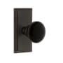 Grandeur Carre Solid Brass Rose Privacy Door Knob Set with Coventry Knob and 2-3/8" Backset Timeless Bronze