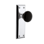 Grandeur Fifth Avenue Solid Brass Rose Privacy Door Knob Set with Coventry Knob and 2-3/8" Backset Bright Chrome