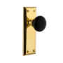 Grandeur Fifth Avenue Solid Brass Rose Privacy Door Knob Set with Coventry Knob and 2-3/8" Backset Polished Brass