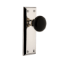 Grandeur Fifth Avenue Solid Brass Rose Privacy Door Knob Set with Coventry Knob and 2-3/8" Backset Polished Nickel