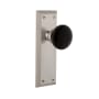 Grandeur Fifth Avenue Solid Brass Rose Privacy Door Knob Set with Coventry Knob and 2-3/8" Backset Satin Nickel