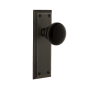 Grandeur Fifth Avenue Solid Brass Rose Privacy Door Knob Set with Coventry Knob and 2-3/8" Backset Timeless Bronze