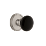 Grandeur Georgetown Solid Brass Rose Privacy Door Knob Set with Coventry Knob and 2-3/4" Backset Satin Nickel