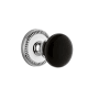 Grandeur Newport Solid Brass Rose Privacy Door Knob Set with Coventry Knob and 2-3/8" Backset Bright Chrome