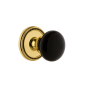 Grandeur Soleil Solid Brass Rose Privacy Door Knob Set with Coventry Knob and 2-3/4" Backset Polished Brass