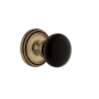 Grandeur Soleil Solid Brass Rose Privacy Door Knob Set with Coventry Knob and 2-3/4" Backset Vintage Brass