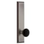 Grandeur Fifth Avenue Solid Brass Tall Plate Left Handed Privacy Door Knob Set with Coventry Knob and 2-3/8" Backset Antique Pewter