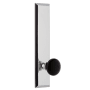 Grandeur Fifth Avenue Solid Brass Tall Plate Left Handed Privacy Door Knob Set with Coventry Knob and 2-3/8" Backset Bright Chrome