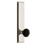 Grandeur Fifth Avenue Solid Brass Tall Plate Left Handed Privacy Door Knob Set with Coventry Knob and 2-3/8" Backset Polished Nickel