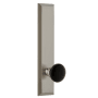Grandeur Fifth Avenue Solid Brass Tall Plate Left Handed Privacy Door Knob Set with Coventry Knob and 2-3/8" Backset Satin Nickel