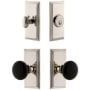 Grandeur Carre Solid Brass Rose Single Cylinder Keyed Entry Deadbolt and Knobset Combo Pack with Coventry Knob and 2-3/4" Backset Polished Nickel