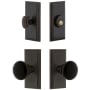 Grandeur Carre Solid Brass Rose Single Cylinder Keyed Entry Deadbolt and Knobset Combo Pack with Coventry Knob and 2-3/8" Backset Timeless Bronze