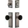 Grandeur Fifth Avenue Solid Brass Rose Single Cylinder Keyed Entry Deadbolt and Knobset Combo Pack with Coventry Knob and 2-3/4" Backset Antique Pewter