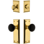 Grandeur Fifth Avenue Solid Brass Rose Single Cylinder Keyed Entry Deadbolt and Knobset Combo Pack with Coventry Knob and 2-3/4" Backset Lifetime Brass