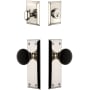 Grandeur Fifth Avenue Solid Brass Rose Single Cylinder Keyed Entry Deadbolt and Knobset Combo Pack with Coventry Knob and 2-3/4" Backset Polished Nickel