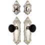 Grandeur Grande Victorian Solid Brass Rose Single Cylinder Keyed Entry Deadbolt and Knobset Combo Pack with Coventry Knob and 2-3/8" Backset Polished Nickel