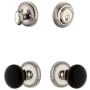Grandeur Newport Solid Brass Rose Single Cylinder Keyed Entry Deadbolt and Knobset Combo Pack with Coventry Knob and 2-3/8" Backset Polished Nickel