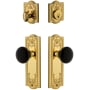 Grandeur Parthenon Solid Brass Rose Single Cylinder Keyed Entry Deadbolt and Knobset Combo Pack with Coventry Knob and 2-3/8" Backset Lifetime Brass
