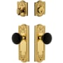 Grandeur Parthenon Solid Brass Rose Single Cylinder Keyed Entry Deadbolt and Knobset Combo Pack with Coventry Knob and 2-3/4" Backset Lifetime Brass