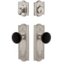 Grandeur Parthenon Solid Brass Rose Single Cylinder Keyed Entry Deadbolt and Knobset Combo Pack with Coventry Knob and 2-3/4" Backset Satin Nickel