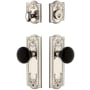 Grandeur Parthenon Solid Brass Rose Single Cylinder Keyed Entry Deadbolt and Knobset Combo Pack with Coventry Knob and 2-3/8" Backset Polished Nickel