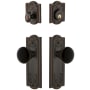 Grandeur Parthenon Solid Brass Rose Single Cylinder Keyed Entry Deadbolt and Knobset Combo Pack with Coventry Knob and 2-3/8" Backset Timeless Bronze