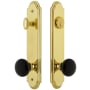 Grandeur Arc Solid Brass Rose Tall Plate Single Cylinder Keyed Entry Door Knob Set with Coventry Knob and 2-3/4" Backset Lifetime Brass