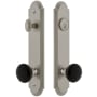 Grandeur Arc Solid Brass Rose Tall Plate Single Cylinder Keyed Entry Door Knob Set with Coventry Knob and 2-3/4" Backset Satin Nickel